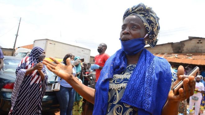 Woman at market in Lagos state, Nigeria